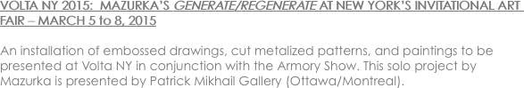VOLTA NY 2015:  MAZURKA’S